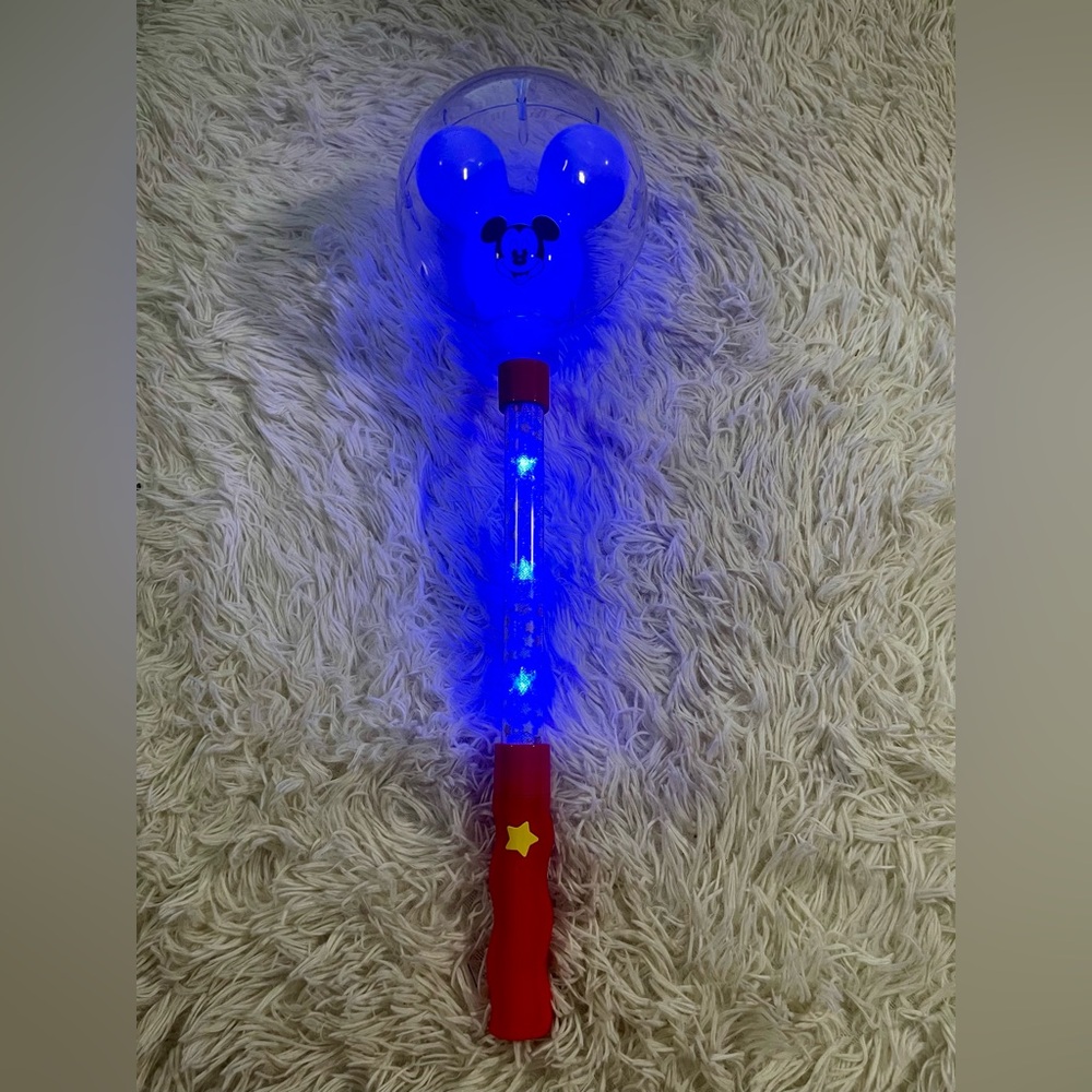 *WORKS*‎ Disney Parks Mickey Mouse Glow Balloon LED Light-Up Wand with sounds